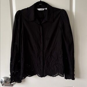 & Other Stories Black Broderie Anglaise Blouse